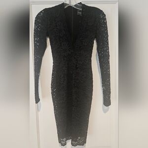 Nookie Black Lace Long Sleeve Dress